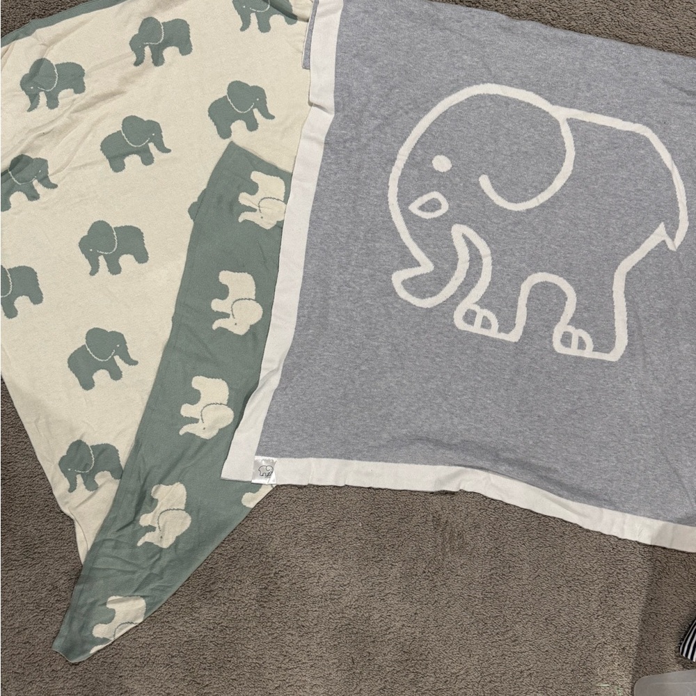 Elephant Print Baby Blankets